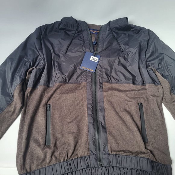 Louis Vuitton Black & Brown Wool Polyester Hooded Jacket - Picture 14 of 16